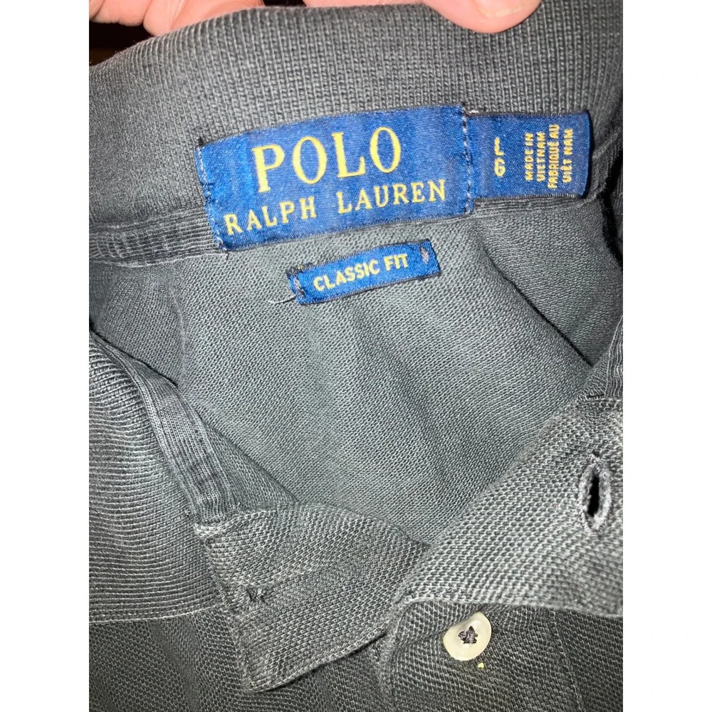 Polo Ralph Lauren Classic Fit Mens Polo Shirt Grey Cotton Mesh Size L Large